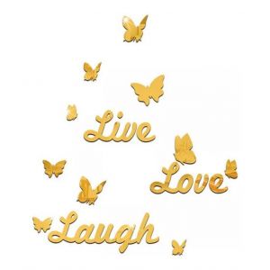 Stickers muraux 3D papillons Love Live Laugh pour décoration intérieure - Neuf