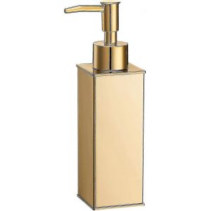 Distributeur de savon sur pied,Distributeurs carrés de savon à lotion,Distributeur de shampoing doré pour la douche,la salle de bain,la cuisine - Neuf
