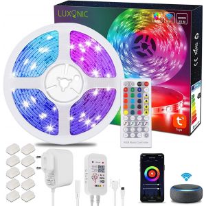 Bande Led Wifi 20m, Ruban Led Rgb Synchronisation De La Musique Contr&ocirc;l&eacute;e Par App De Smartphone, Fonctionne Avec Alexa Google Assistant, Bande Lumi&egrave;re Led Pour D&eacute;coration Maison - Neuf