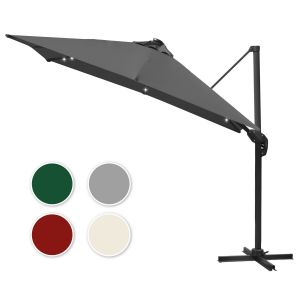 Parasol Gris Avec &Eacute;clairage Led &iquest; Grand Parasol Moderne Pour Terrasse - Neuf