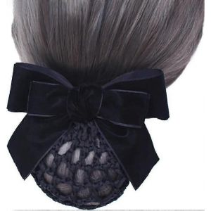 Bun Net Hair Barrette Avec Knot Hairnet Bun Cover Hair Clip Pour Femmes Noir - Neuf
