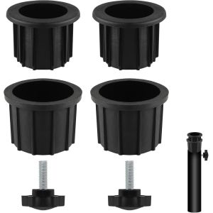 2 Ensembles Umbrella Stand Parts avec Vis Parapluie,Vis Parasol Pièces Tube pour Pied de Parasol Fil Serrage Bouton Noir s'adapte aux Poteaux 2,17 Pouces pour Table de Terrasse Balcon (Noir) - Neuf
