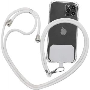 Kal-Pi&egrave;ces Tour De Cou Telephone Portable, D&eacute;tachable Cordon T&eacute;l&eacute;phone Attache Laniere Collier Telephone Cou, Ajustable Bandouli&egrave;re Corde Ficelle Telephone Universel (Blanc) - Neuf