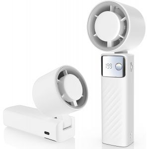 Ventilateur Portable à Main,Ventilateur Silencieux,Puissant Ventilateur usb avec batterie de 4000 mAh,1 à 199 vitesses design pliable et écran LED Pour une utilisation Voyage/Extérieur - Neuf