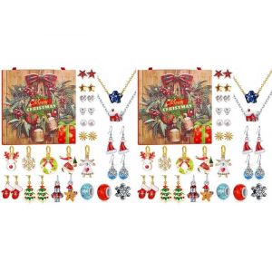 Calendrier de l'Avent de bijoux avec 24 pi&egrave;ces uniques pour le compte &agrave; rebours de No&euml;l - Neuf