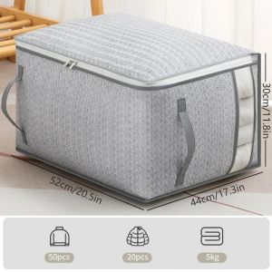 Qcyl-Grand Sac De Rangement Pour V&ecirc;tements,1/3 Pi&egrave;ces,Sac De Rangement Pliable,Organisateur De V&ecirc;tements De Couette De Chambre &Agrave; Coucher,Sacs De Rangement De Tri De Garde-Robe,Ob0150-7-1pc - Neuf