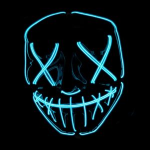 Cup Masque Led La Purge&reg;|Nightmare Bleu|Qualit&eacute; Premium|Plastique Rigide|3 Modes De Clignotements|Masque Led|Cosplay|Halloween|N&eacute;on|100% Horreur|100% Fun.[J219] - Neuf