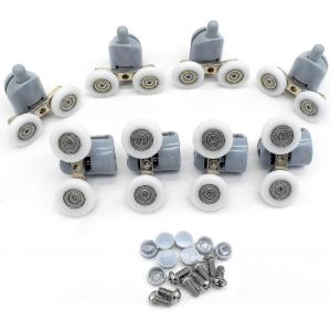 8Pcs 23mm Rouleaux de porte de douche Remplacement pour portes coulissantes de salle de bain double - Neuf