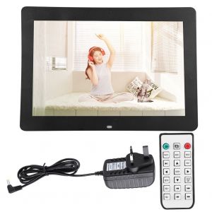 Cadre photo numerique 14 pouces HD 1080p avec LED et telecommande (noir, Royaume-Uni) - Neuf