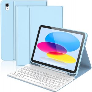 Coque Clavier Pour Ipad A16 11/10 Ème Generation (11 Pouces 2025/10.9 Pouces 2022) Étui Keyboard Bluetooth Pour Ipad 10eme/11eme Avec 7 Couleurs Rétroéclairées,Porte Crayon,Azerty Français,Rosa - Neuf