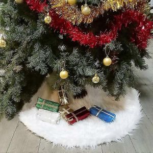 Jupe de sapin de No&euml;l en peluche, d&eacute;coration pour f&ecirc;te de No&euml;l, jupe de sapin de No&euml;l en fausse fourrure - Neuf