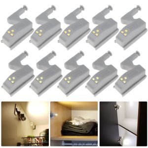 Lot De 10 Lampes Led &Agrave; D&eacute;tecteur De Mouvement Pour Charni&egrave;res De Placard, Fonctionnant Sur Piles - Neuf