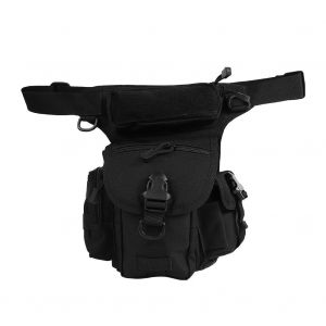 Sac banane tactique de chasse en plein air, sac banane multifonctionnel et etanche, noir - Neuf