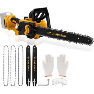 CHECARZHN--NO1-Tronçonneuse Sans Balais Compatible Avec Batterie Dewalt 20 V, Mini Tronçonneuse Sans Fil De 30,5 Cm, Avec Lubrificateur De Voiture Et Serrure De Sécurité, Tronçonneuse Manuelle De 100 - Neuf