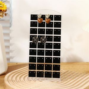 72-Trou De Boucle D'oreille De Vitrine, Bijoux Stand, En Épingle À Cheveux Bijoux Présentoir, Noir Transparent - Neuf