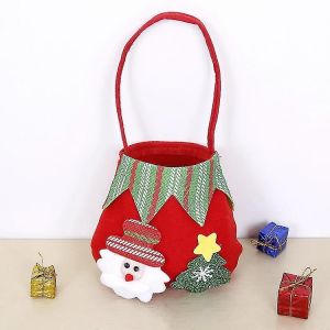4pcs Noël Non-Tissé Tissus Bonbons Sacs À Motifs Mixtes Sacs À Cordon Avec Poignée - Neuf