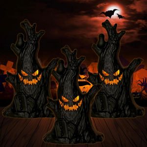 CAUC-Lanterne Halloween LED, 3 Pi&egrave;ces Halloween Arbre Fant&ocirc;me Lumi&egrave;res, Halloween Souche d'arbre &agrave; LED, D&eacute;coration d'halloween, Fournitures de F&ecirc;te d'halloween Cadeaux de F&ecirc;te - Neuf