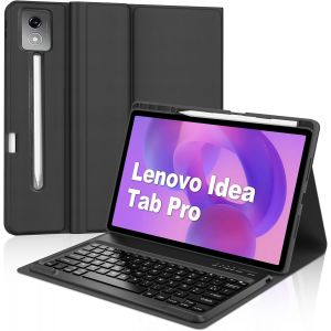 Coque Clavier Pour Lenovo Idea Tab Pro 12.7 Pouces, Azerty Français Housse Clavier Bluetooth Magnétique Détachable Avec Porte Crayon Pour Tablette Lenovo Idea Tab Pro 2025 12.7"" 2025, Noir - Neuf
