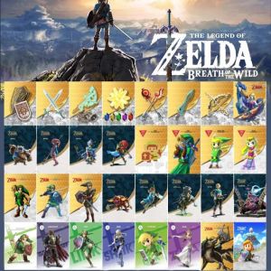 Lot de 32 cartes Legend of Zelda Amiibo - Mini Legend of Zelda NFC Tags - Carte de jeu fine of Zelda - Compatible avec Switch, Wii U et 3DS - Neuf