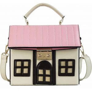 SJZG-Forme De Maison Nouveaut&eacute; Sac &Agrave; Main Pour Femmes Mini Amusant Bizarre Sac &Agrave; Bandouli&egrave;re Sacs Port&eacute;s Main Pochettes Et Clutches Pu Cuir - Neuf