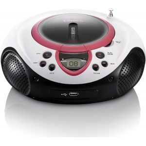 VornixorSarlshop-SCD-38 USB Rose - Radio FM portable avec lecteur CD/MP3 - Entr&eacute;e USB - Entr&eacute;e AUX - Rose - Neuf