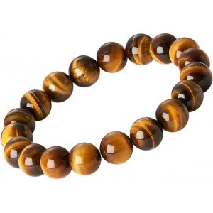 Eryi-Bracelet Pierre Naturelle Femme, Bracelet Oeil De Tigre Bracelet En Pierre Naturelle Pour Hommes 10mm Bracelet Oeil De Tigre Pierre Cadeau - Neuf