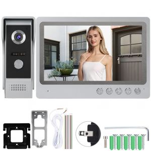 Interphone video couleur TFT ultra-mince HD 9 pouces avec camera de securite infrarouge 110-240 V, prise americaine - Neuf