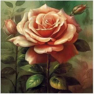 Ayuhr-Ideen Mit Herz 5d Diamond Painting | Diamond Painting Set | Motif: 30x30cm | Toile: 35x35cm | Diy | Pierres Précieuses | Accessoires Inclus | Variations De Conception (Rose En Abricot) - Neuf