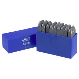 Jeu de lettres &agrave; frapper 27 pcs A-Z et & en acier tremp&eacute; fabriqu&eacute; en Allemagne 120 kp/mm&sup2; hauteur 3 mm Limit STA3 - Neuf