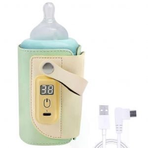 Portable Baby Bottle Warmer For Travel &iquest; Heats Breast Milk & Formula, 5 Temperature Settings, Led Display, Usb Powered For Car (Green) - Neuf