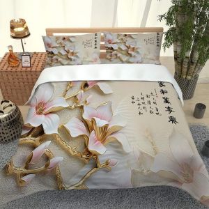 Housse De Couette X Enfant D Motif D'orchid&iquest;&iquest;E Chinoise - Parure De Lit Personne En Microfibre Pi&iquest;&iquest;Ces Avec Fermeture &iquest;&iquest;Clair, Housse Couette Im - Neuf