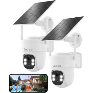Wireless Solar Wifi Surveillance Camera, 3Mp 2.4G Ptz Camera With Solar Panel, Human Shape Motion Detection, Colour Night Vision, Two-Way Audio, Ip66 - Neuf