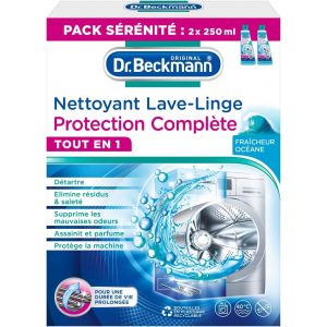 Nettoyant Lave-Linge Protection Complète - Nettoyant Machine à Laver - Elimine Tartre, Résidus & Saleté - Supprime Les Mauvaises Odeurs & Protège Votre Machine - 2x250ml - Neuf
