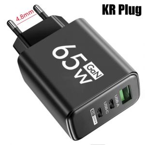 Chargeur Usb &Agrave; 3 Ports Pd Type C,Adaptateur De Charge Rapide Mural,Prise Eu Us Kr,Pour Iphone 16,Xiaomi,Samsung,Huawei--Kr Black - Neuf