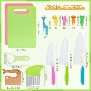 ChicSlick-Lot De 18 Couteaux De Enfants, Kit Couteaux De S&eacute;curit&eacute;, Ustensile Cuisine Enfant, Montessori Couteau Enfant, Id&eacute;al Pour Petits Chefs[X2029] - Neuf
