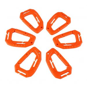 Lot De 6 Mousquetons D'escalade En Plastique De Type D, Crochets De Suspension (Orange) - Neuf