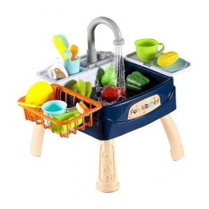 Jouet de cuisine éducatif avec lavage électrique et simulation de circulation d'eau - Neuf