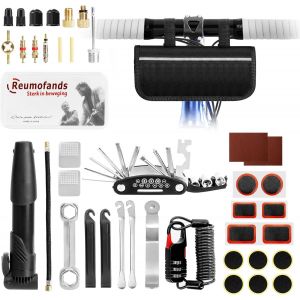 Letnerny-40pcs Kit Reparation Velo, Trousse Outils De Pneu Vélo, Outil Multifonction 16 En 1, Demonte Pneu Velo, Mini Pompe, Rustine Velo Accesoire Kit Crevaison Velo Pour Bicyclette, Vtt - Neuf