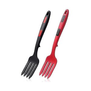Fourchette De Cuisson En Silicone Résistant À La Chaleur,Ustensile De Cuisine Flexible Lavable Au Lave-Vaisselle Pour La Cuisson,La Friture,Le Service (Conception Durable Sans Rayures) - Neuf