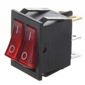 Interrupteur à bascule pour bateau,6 broches,double SPST,marche/arrêt,lumière rouge,AC 15 A/250 V,20 A/125 V - Neuf
