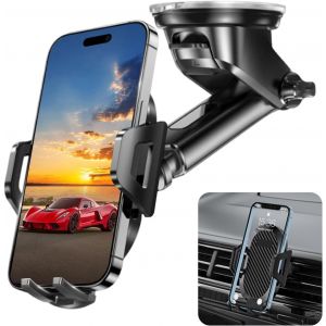 Wennala Support Telephone Voiture,Porte Telephone Voiture,Auto Universel Ventouse Réglable Support Rotation 360°,Universel Guidon Holder Pour Iphone 16, Samsung S24, 4,7""-7"" Smartphones - Neuf