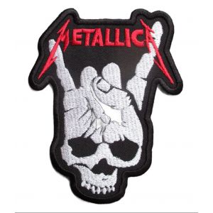 Patch Metallica Crane Main 10x8cm Écusson Hard Roll Thermocollant - Neuf