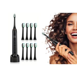 Brosse &Agrave; Dents &Eacute;lectrique Sonique Avec 8 T&ecirc;tes De Brosse Et 5 Modes, Rechargeable Avec Minuterie Intelligente Et Conception &Eacute;tanche - Neuf