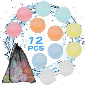 Kal-Bombe À Eau Réutilisable, 12pcs Ballons D'eau Réutilisables, Silicone Ballon Pour Bataille D'eau Jouets Du Jardin Et De La Plage - Neuf