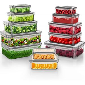 Chenquansarl-Plastique Boite Hermetique Alimentaire, Boîte Rangement Cuisine Frigo Lunch Box Conservation Repas Récipients Sans Bpa Adaptés Au Micro-Ondes Et Lave-Vaisselle, Ensemble De 12 - Neuf
