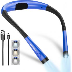 Lampe De Lecture De Cou Rechargeable Au Lit, 3 Couleurs, 6 Niveaux De Luminosité, Bras Pliables, Longue Durée De Vie, Parfaite Pour La Lecture,Le Tricot,La Réparation - Neuf