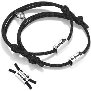 Kal-Bracelet Pour Couple Attraction Mutuelle Magnétique Convient À L'amitié Bracelets Réglables Amour Bijoux Cadeau Pour Femmes Hommes - Neuf