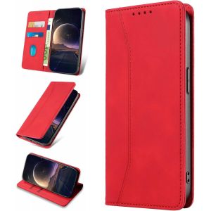 Case For Samsung Galaxy S21 5G, Protective Pu Leather Case [Card Holder], Shockproof Wallet Flip Case For Samsung S21 5G (Red) - Neuf