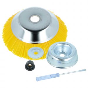 vhbw Brosse &agrave; d&eacute;sherber en nylon compatible avec Stihl outil de jardin, d&eacute;broussailleuse - &Oslash; 20 cm - kit d'accessoires - Neuf