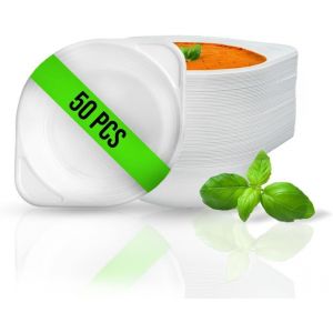 Loranka-&reg; Lot De 50 Bols Plastique 500 Ml Vaisselle Plastique Reutilisable I Bols &Agrave; Soupe Ronds I Assiette Creuse En Polypropyl&egrave;ne I Assiette &Agrave; Soupe I Bols Soupe - Neuf
